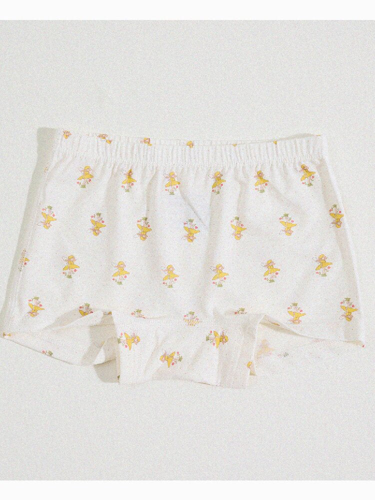 Girls' Cartoon Breathable Boxer Shorts ボタニカルプリント ボクサーパンツ【mh0013205】