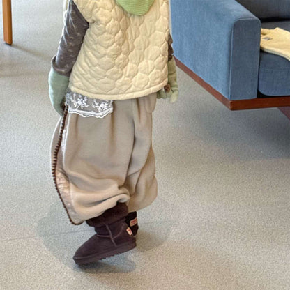 -フリーススウェットパンツ サイドレースデザイン あったか長ズボン【mh0011427】 - mamahalo shop - ロングパンツ・スウェットパンツ -  べビー服 - 子供服 - 男の子 - 女の子