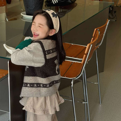 ニットベスト ジップアップ ノルディック柄 ノースリーブ トップス【mh0011429】