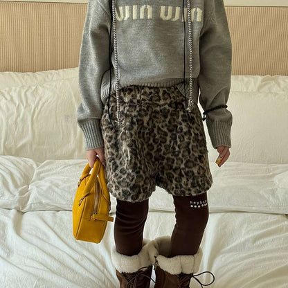 ショートパンツ レオパード柄 ウエストゴム ボトムス【mh0011454】