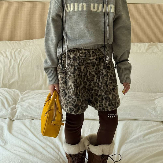 ショートパンツ レオパード柄 ウエストゴム ボトムス【mh0011454】