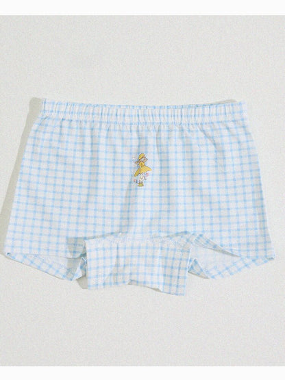 Girls' Cartoon Breathable Boxer Shorts ボタニカルプリント ボクサーパンツ【mh0013205】