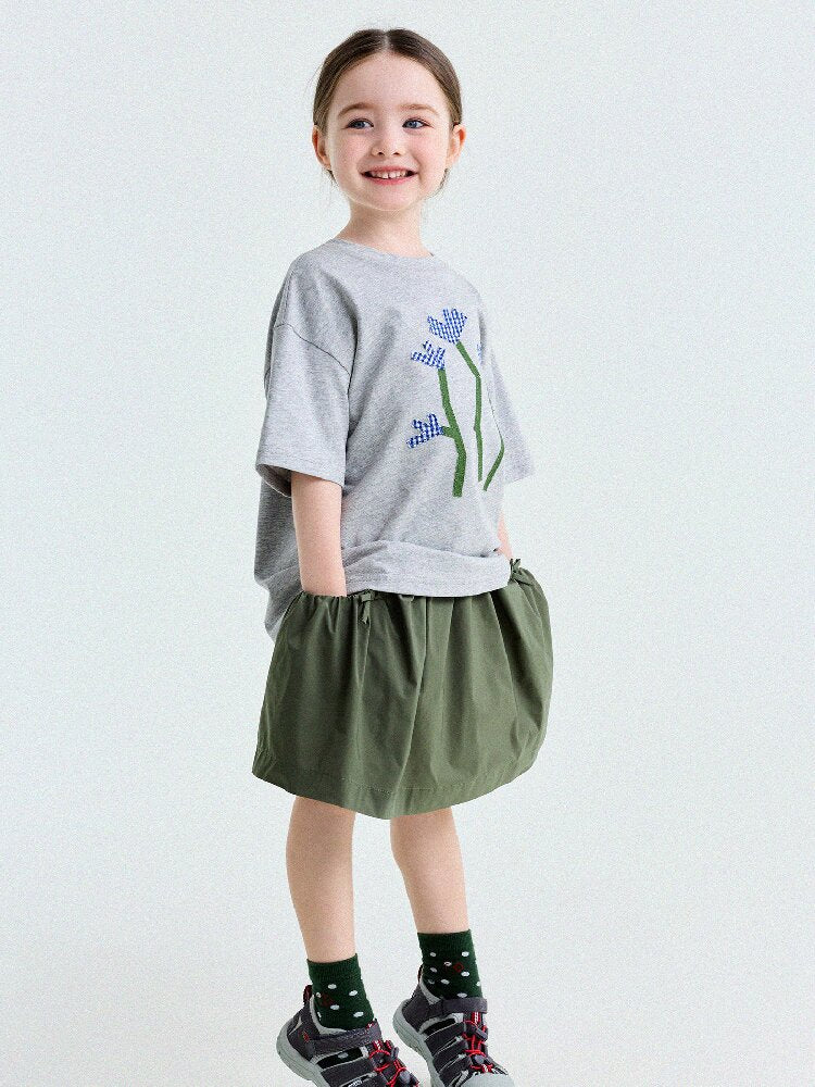 Camiseta de Manga Corta con Letras Aplicadas 【mh0013192】