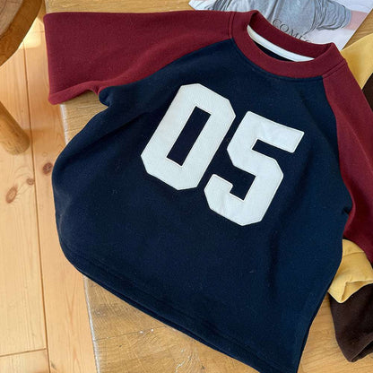 長袖スウェット | ナンバーロゴ | 裏起毛ラグランプルオーバー【mh0011473】