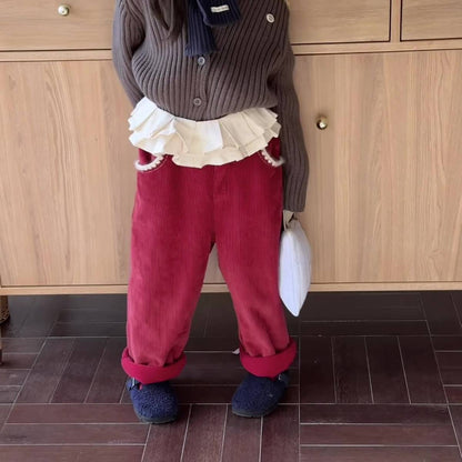 -コーデュロイロングパンツ 裏起毛 暖か長ズボン コットン素材【mh0011415】 - mamahalo shop - ロングパンツ・スウェットパンツ -  べビー服 - 子供服 - 男の子 - 女の子
