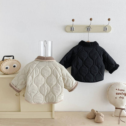 -中綿ジャケット キルティング ボア襟 あったか ボア裏地 防寒 アウター【mh0011397】 - mamahalo shop - ショートコート・ジャケット・ジャンパー -  べビー服 - 子供服 - 男の子 - 女の子