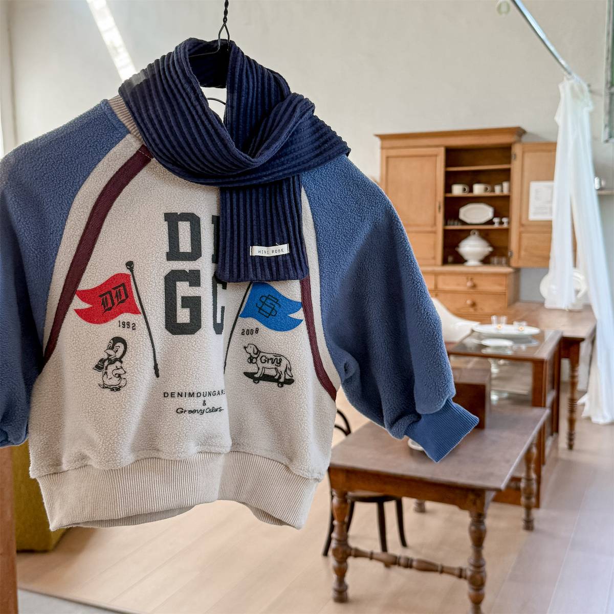 -長袖スウェットトレーナー フリース素材 ラグラン袖 プリントロゴ【mh0011412】 - mamahalo shop - トレーナー・フーディ -  べビー服 - 子供服 - 男の子 - 女の子