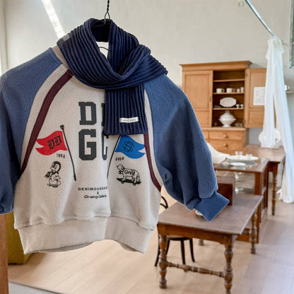 -長袖スウェットトレーナー フリース素材 ラグラン袖 プリントロゴ【mh0011412】 - mamahalo shop - トレーナー・フーディ -  べビー服 - 子供服 - 男の子 - 女の子