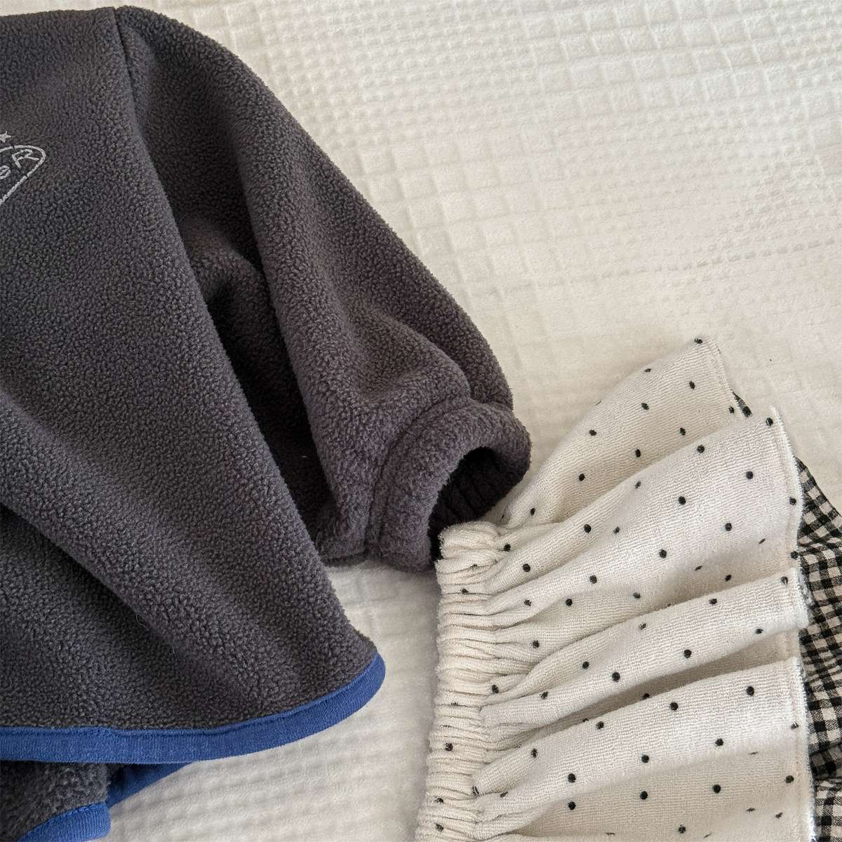 長袖フリースジャケット+ロングパンツ 2点セット もこもこセットアップ【mh0011434】