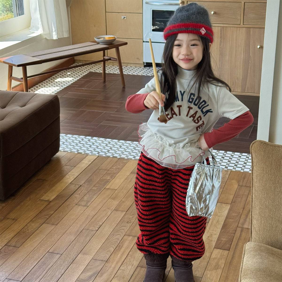 -長袖Tシャツ 裏起毛 ハイネック あったかインナー ベーシック【mh0011416】 - mamahalo shop - 長袖Tシャツ -  べビー服 - 子供服 - 男の子 - 女の子