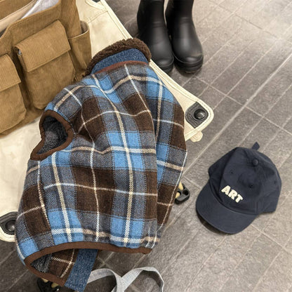 -チェック柄ベスト 裏ボア デニムポケット 中綿入り アウター【mh0011418】 - mamahalo shop - ベスト -  べビー服 - 子供服 - 男の子 - 女の子