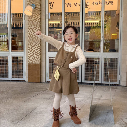 -キャミソールトップス+スカートセットアップ 2点セット ウール調素材【mh0011413】 - mamahalo shop - ノースリーブセットアップ -  べビー服 - 子供服 - 男の子 - 女の子