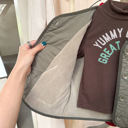 -キルティングベスト ノースリーブ 刺繍ロゴ 中綿入り アウター【mh0011411】 - mamahalo shop - ベスト -  べビー服 - 子供服 - 男の子 - 女の子