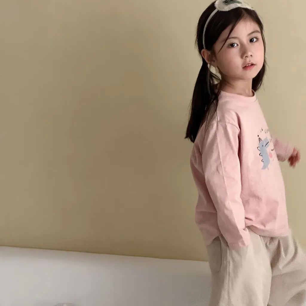 -手描き風イラスト長袖Tシャツ【mh0011229】 - mamahalo shop - 長袖Tシャツ -  べビー服 - 子供服 - 男の子 - 女の子