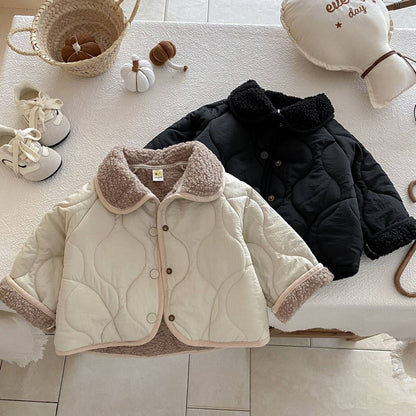 -中綿ジャケット キルティング ボア襟 あったか ボア裏地 防寒 アウター【mh0011397】 - mamahalo shop - ショートコート・ジャケット・ジャンパー -  べビー服 - 子供服 - 男の子 - 女の子