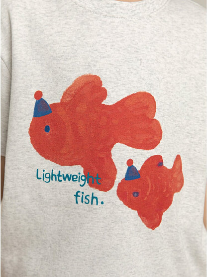 Cute Animal Graphic Cotton T-shirt アニマル プリント コットン Tシャツ【mh0012741】
