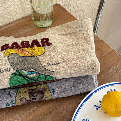 長袖フリーススウェット プリント トレーナー ゆるシルエット【mh0011435】