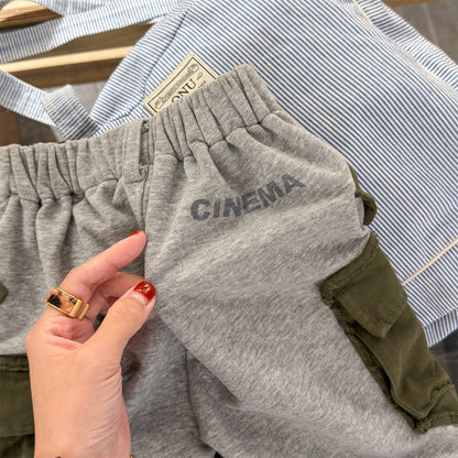 Spliced Sweatpants Cargo Pants 切り替え スウェット カーゴパンツ【mh0012080】