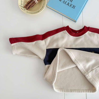 -長袖フリース ラグラン袖 プリントロゴ クルーネック トップス【mh0011426】 - mamahalo shop - 長袖Tシャツ -  べビー服 - 子供服 - 男の子 - 女の子