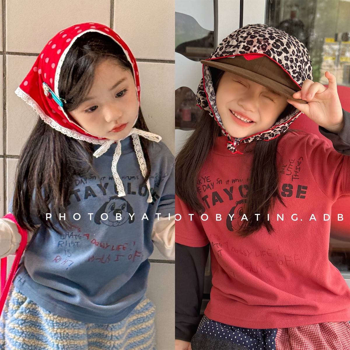 -長袖Tシャツ 裏起毛 ハイネック ドッグプリント インナー【mh0011417】 - mamahalo shop - 長袖Tシャツ -  べビー服 - 子供服 - 男の子 - 女の子