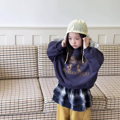 -長袖スウェットトレーナー 裏起毛 プリントロゴ入り カジュアルトップス【mh0011399】 - mamahalo shop - トレーナー・フーディ -  べビー服 - 子供服 - 男の子 - 女の子