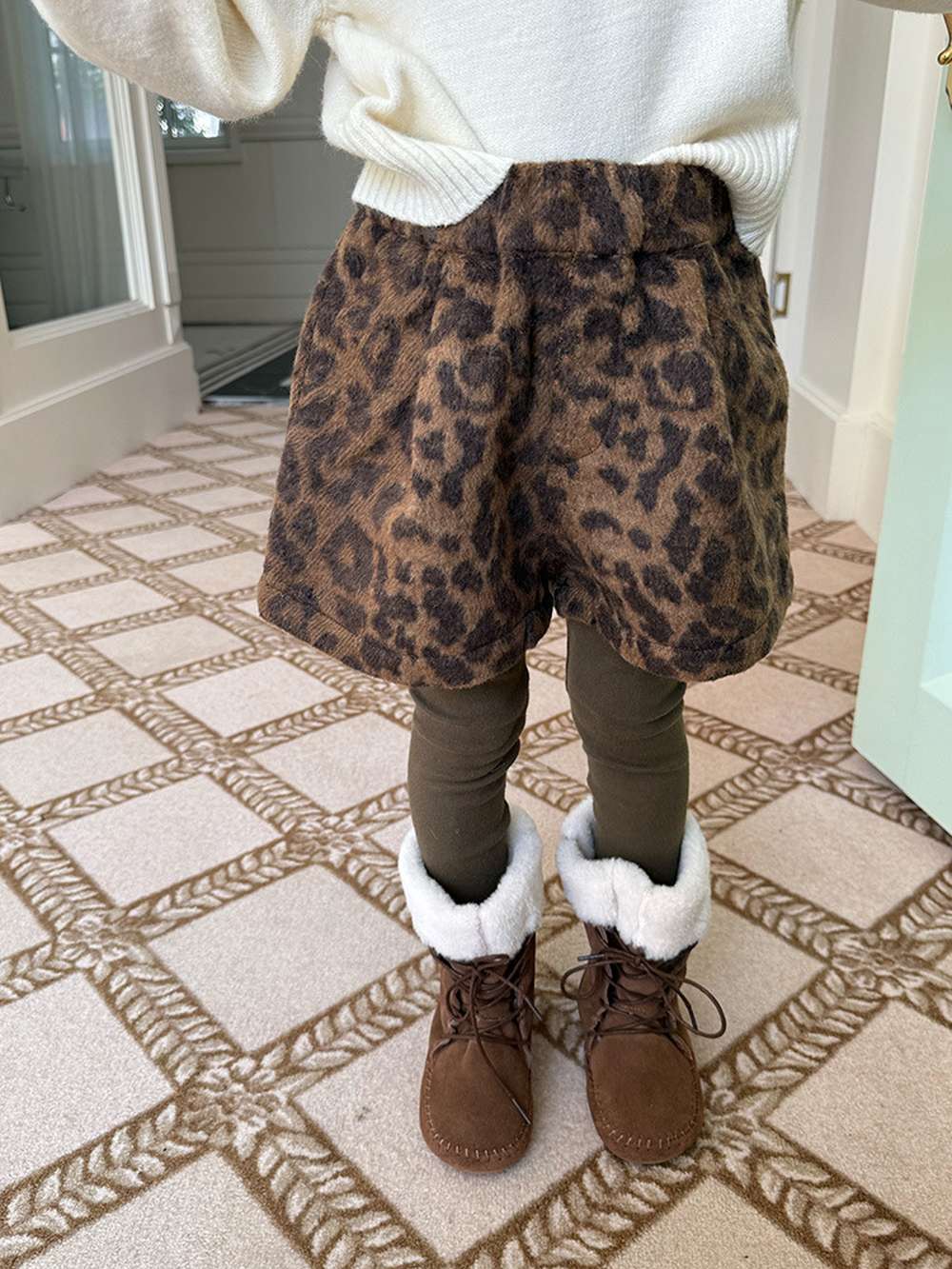 ショートパンツ レオパード柄 ウエストゴム ボトムス【mh0011454】