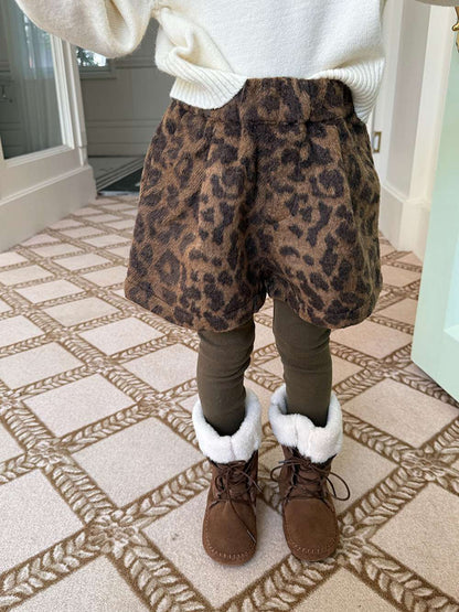 ショートパンツ レオパード柄 ウエストゴム ボトムス【mh0011454】