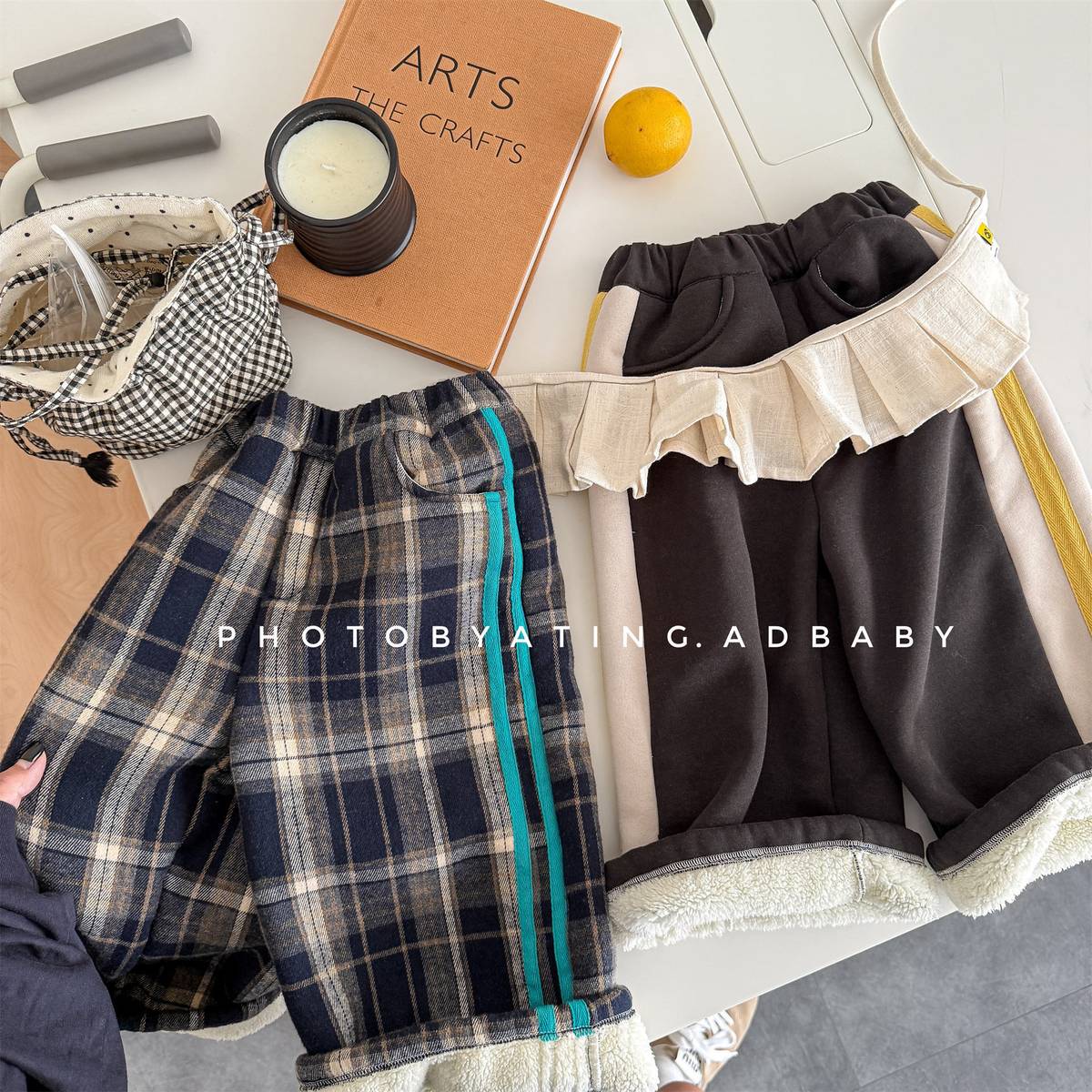 -裏起毛スウェットパンツ ロングパンツ カジュアル チェック サイドライン【mh0011402】 - mamahalo shop - ロングパンツ・スウェットパンツ -  べビー服 - 子供服 - 男の子 - 女の子