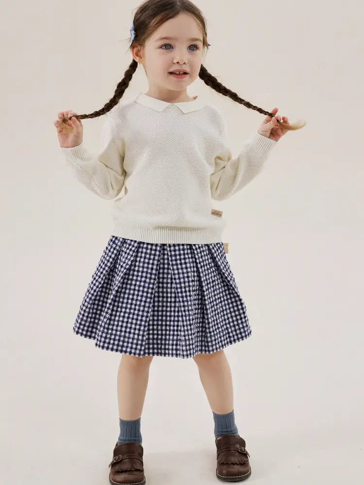 -フレンチスタイルチェックジャケット/ボックスプリーツスカート スーツ【mh0011299】 - mamahalo shop - 長袖セットアップ -  べビー服 - 子供服 - 男の子 - 女の子