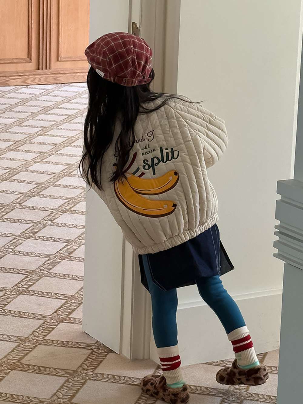 Long-sleeved quilted jacket | Padded and fully embroidered | Character print outerwear [mh0011467]