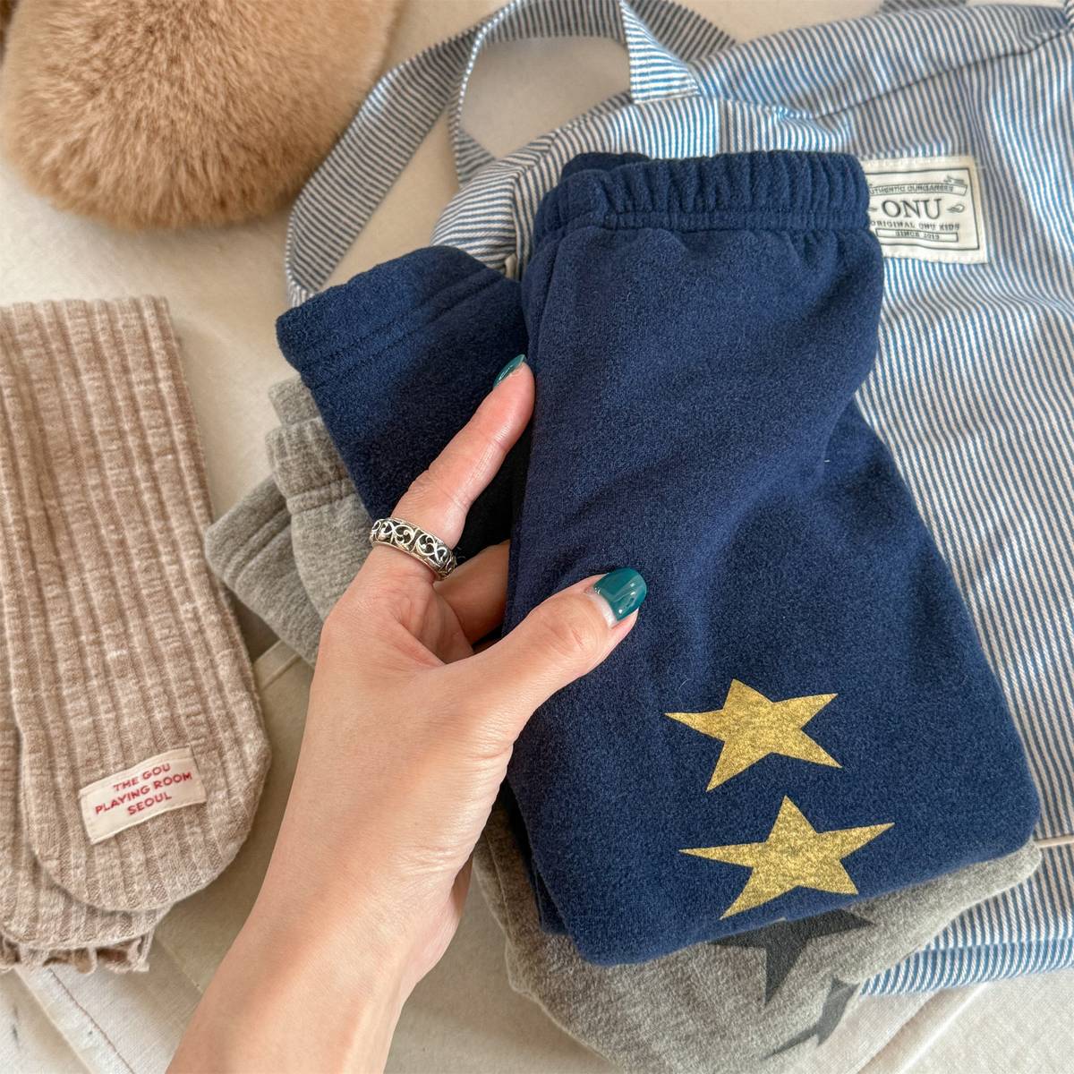 -裏起毛レギンス 星スタープリント 無地 暖かスパッツ ロングパンツ【mh0011406】 - mamahalo shop - レギンスパンツ -  べビー服 - 子供服 - 男の子 - 女の子