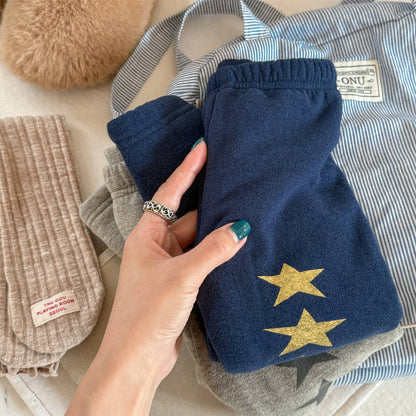 -裏起毛レギンス 星スタープリント 無地 暖かスパッツ ロングパンツ【mh0011406】 - mamahalo shop - レギンスパンツ -  べビー服 - 子供服 - 男の子 - 女の子
