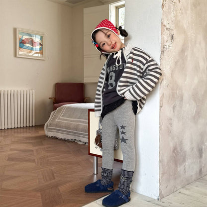 -裏起毛レギンス 星スタープリント 無地 暖かスパッツ ロングパンツ【mh0011406】 - mamahalo shop - レギンスパンツ -  べビー服 - 子供服 - 男の子 - 女の子