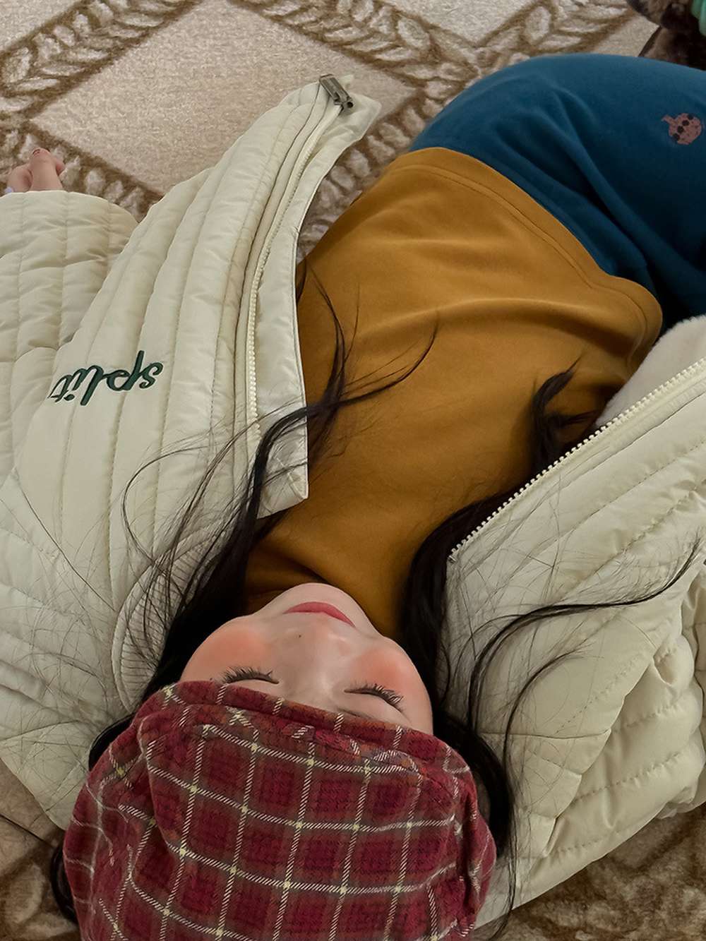 Long-sleeved quilted jacket | Padded and fully embroidered | Character print outerwear [mh0011467]