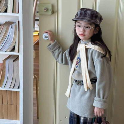 -長袖Tシャツ フリース素材 ハイネック ペンギン刺繍 プルオーバー【mh0011407】 - mamahalo shop - 長袖Tシャツ -  べビー服 - 子供服 - 男の子 - 女の子