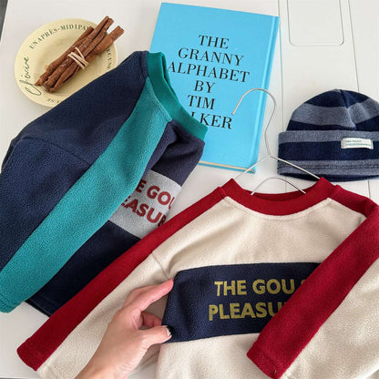 -長袖フリース ラグラン袖 プリントロゴ クルーネック トップス【mh0011426】 - mamahalo shop - 長袖Tシャツ -  べビー服 - 子供服 - 男の子 - 女の子