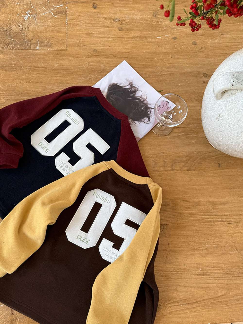 長袖スウェット | ナンバーロゴ | 裏起毛ラグランプルオーバー【mh0011473】