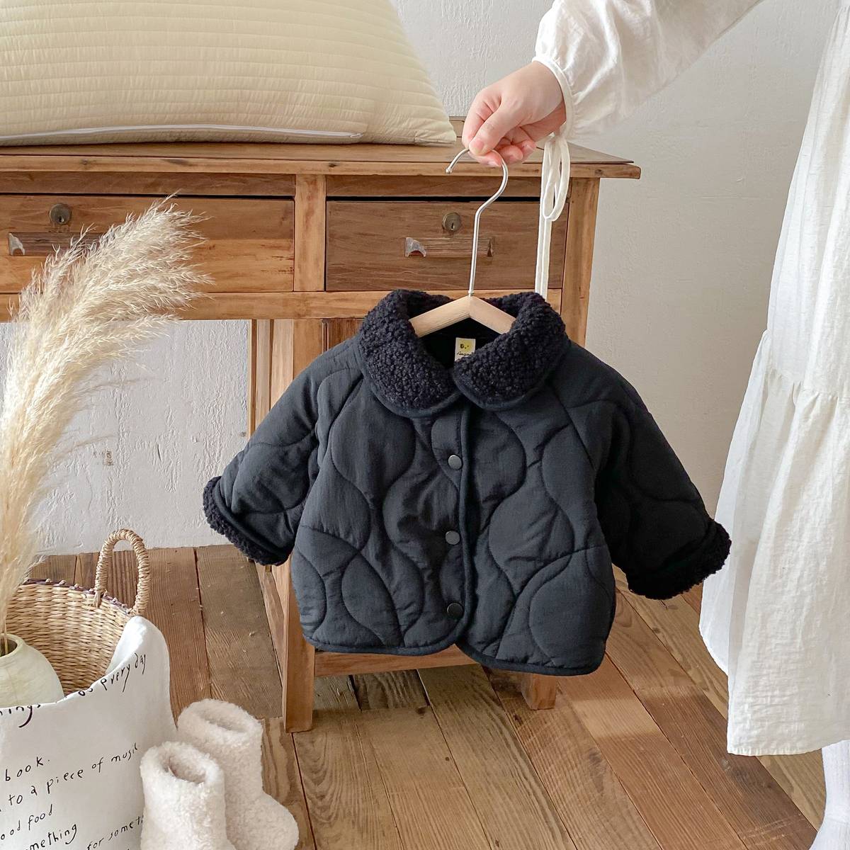 -中綿ジャケット キルティング ボア襟 あったか ボア裏地 防寒 アウター【mh0011397】 - mamahalo shop - ショートコート・ジャケット・ジャンパー -  べビー服 - 子供服 - 男の子 - 女の子