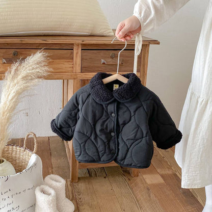 -中綿ジャケット キルティング ボア襟 あったか ボア裏地 防寒 アウター【mh0011397】 - mamahalo shop - ショートコート・ジャケット・ジャンパー -  べビー服 - 子供服 - 男の子 - 女の子