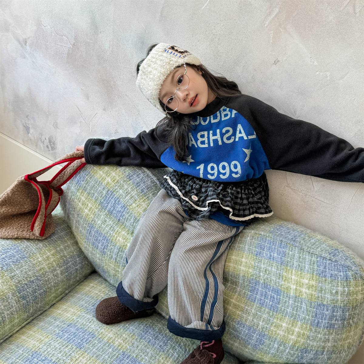 -長袖Tシャツ フリース素材 ラグラン袖 プリントロゴ ハイネック【mh0011410】 - mamahalo shop - 長袖Tシャツ -  べビー服 - 子供服 - 男の子 - 女の子