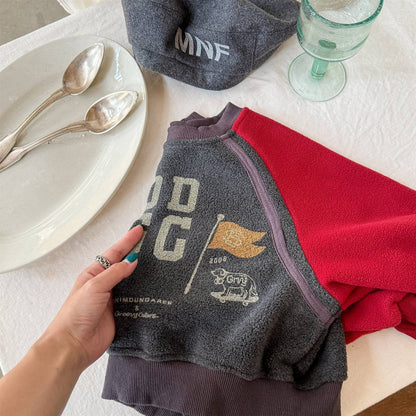 -長袖スウェットトレーナー フリース素材 ラグラン袖 プリントロゴ【mh0011412】 - mamahalo shop - トレーナー・フーディ -  べビー服 - 子供服 - 男の子 - 女の子