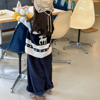 ニットベスト ジップアップ ノルディック柄 ノースリーブ トップス【mh0011429】