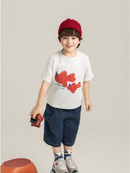 Cute Animal Graphic Cotton T-shirt アニマル プリント コットン Tシャツ【mh0012741】
