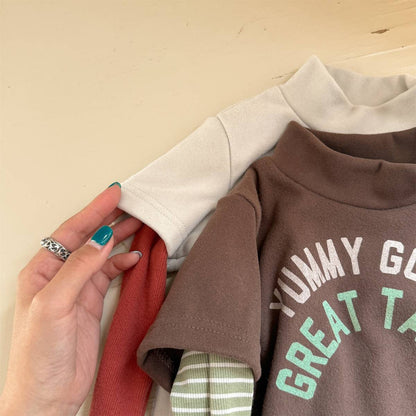 -長袖Tシャツ 裏起毛 ハイネック あったかインナー ベーシック【mh0011416】 - mamahalo shop - 長袖Tシャツ -  べビー服 - 子供服 - 男の子 - 女の子