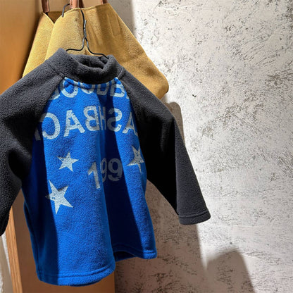 -長袖Tシャツ フリース素材 ラグラン袖 プリントロゴ ハイネック【mh0011410】 - mamahalo shop - 長袖Tシャツ -  べビー服 - 子供服 - 男の子 - 女の子