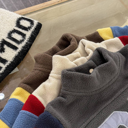 -長袖フリース プルオーバー ナンバーワッペン ハイネック スリーブデザイン【mh0011409】 - mamahalo shop - トレーナー・フーディ -  べビー服 - 子供服 - 男の子 - 女の子