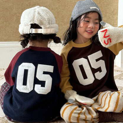 長袖スウェット | ナンバーロゴ | 裏起毛ラグランプルオーバー【mh0011473】