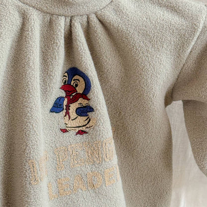 -長袖Tシャツ フリース素材 ハイネック ペンギン刺繍 プルオーバー【mh0011407】 - mamahalo shop - 長袖Tシャツ -  べビー服 - 子供服 - 男の子 - 女の子