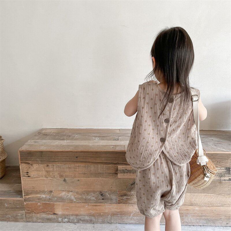 Polka Dot Sleeveless & Shorts Set ドット柄 ノースリーブ セットアップ【mh0012141】