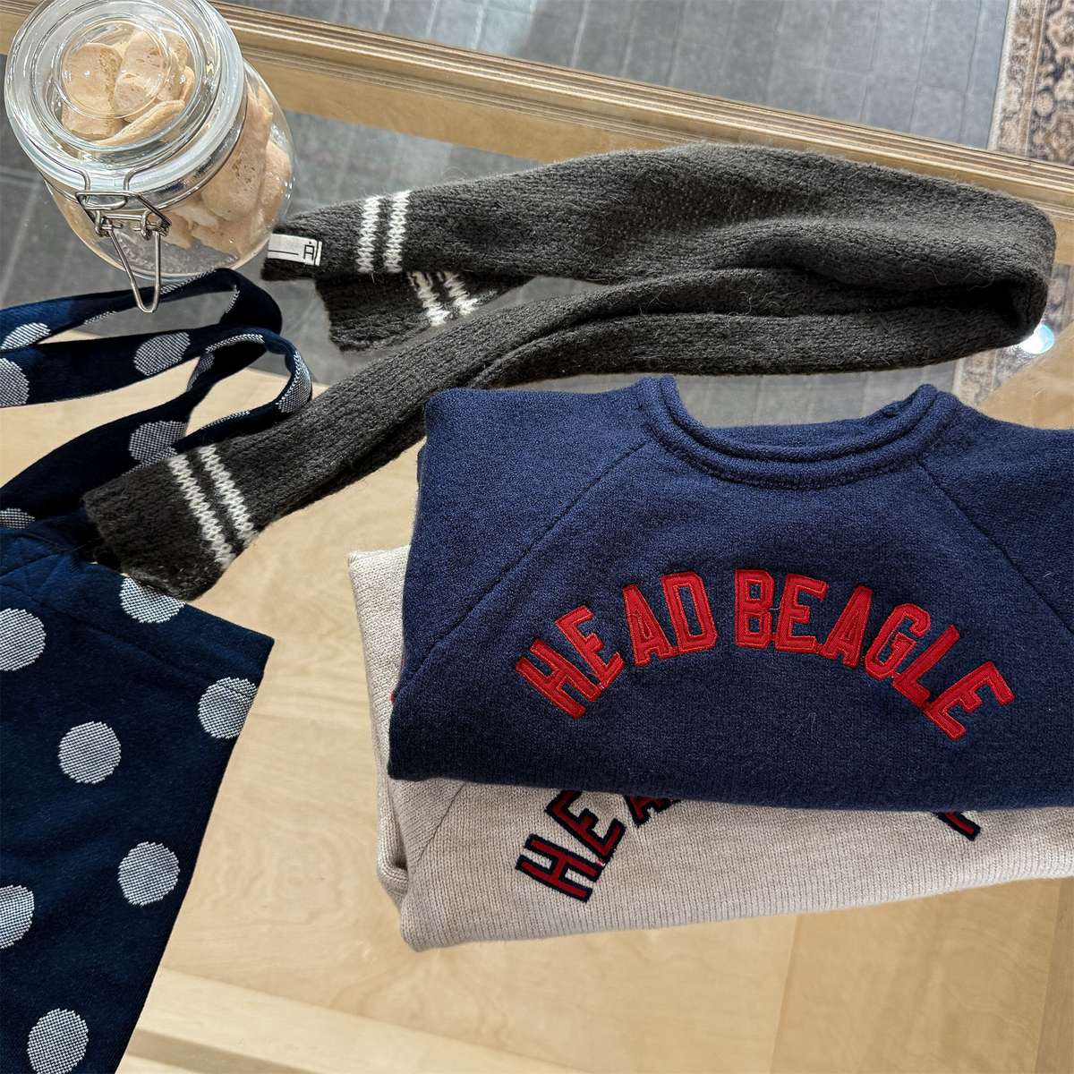 -長袖セーター ニット素材 ラグラン袖 刺繡ロゴ トップス【mh0011422】 - mamahalo shop - ニット・セーター -  べビー服 - 子供服 - 男の子 - 女の子